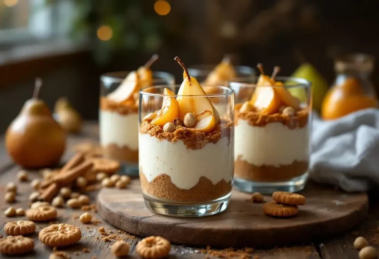 Poires fondantes et croquant de spéculoos : ce cheesecake minute sans cuisson est le goûter d’automne idéal